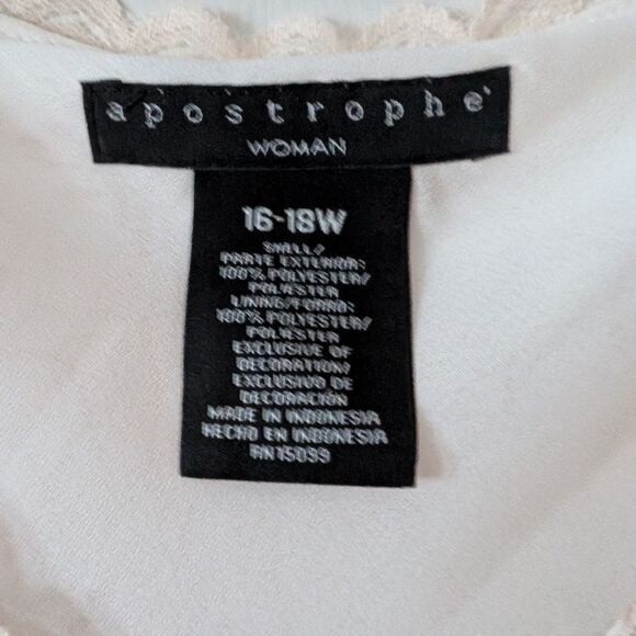 Apostrophe Boho Peasant Floral Cream Top Size 16/18 - Picture 8 of 10